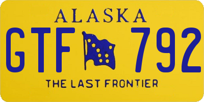 AK license plate GTF792