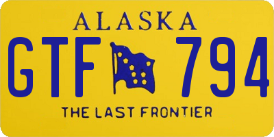 AK license plate GTF794