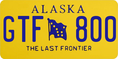 AK license plate GTF800