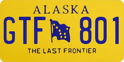 AK license plate GTF801