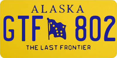 AK license plate GTF802