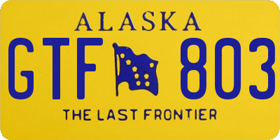 AK license plate GTF803