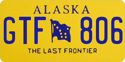 AK license plate GTF806