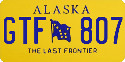 AK license plate GTF807