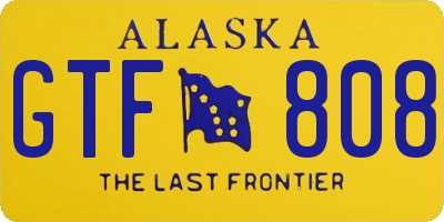 AK license plate GTF808