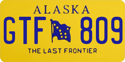 AK license plate GTF809