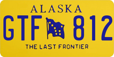 AK license plate GTF812