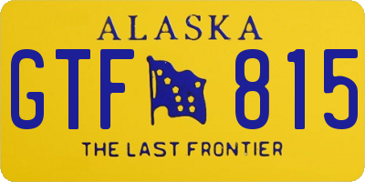 AK license plate GTF815