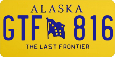 AK license plate GTF816