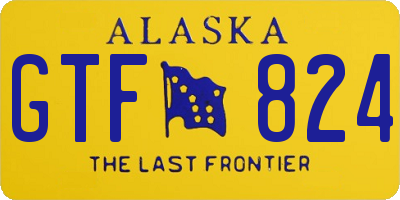 AK license plate GTF824