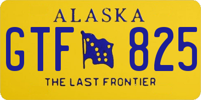 AK license plate GTF825