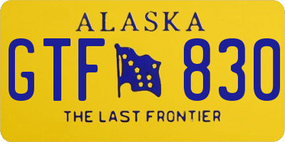 AK license plate GTF830