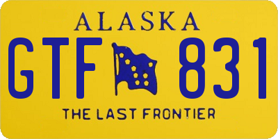 AK license plate GTF831