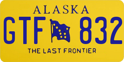 AK license plate GTF832