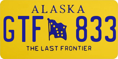 AK license plate GTF833