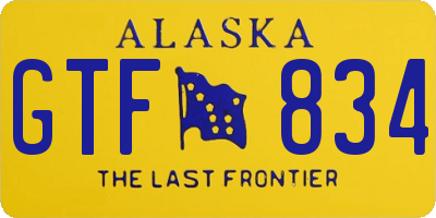 AK license plate GTF834