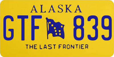 AK license plate GTF839