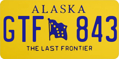 AK license plate GTF843