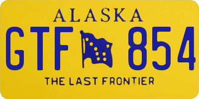 AK license plate GTF854