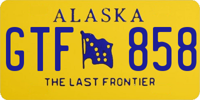 AK license plate GTF858