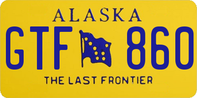 AK license plate GTF860