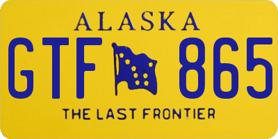 AK license plate GTF865