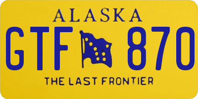 AK license plate GTF870