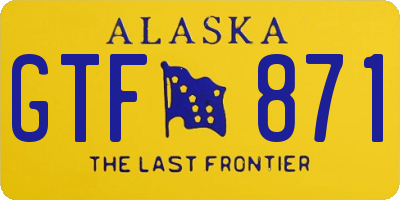 AK license plate GTF871