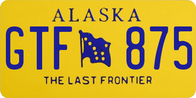 AK license plate GTF875