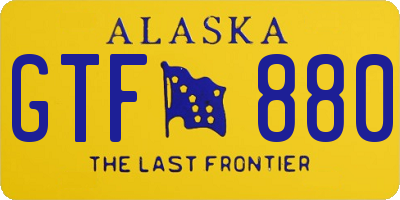 AK license plate GTF880