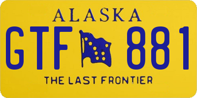 AK license plate GTF881