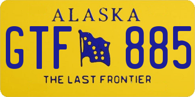 AK license plate GTF885