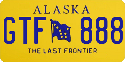 AK license plate GTF888