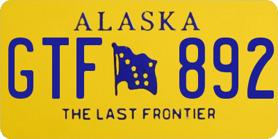 AK license plate GTF892