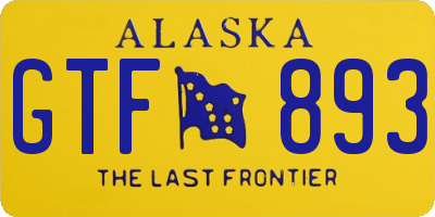 AK license plate GTF893