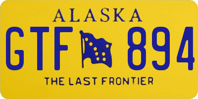 AK license plate GTF894