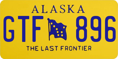 AK license plate GTF896