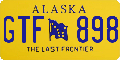 AK license plate GTF898