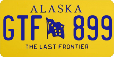 AK license plate GTF899