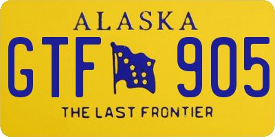 AK license plate GTF905