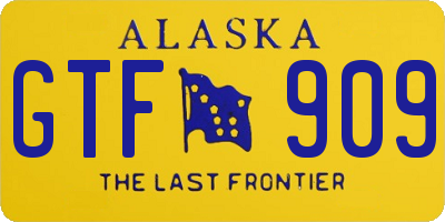 AK license plate GTF909