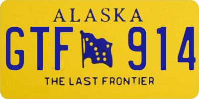 AK license plate GTF914