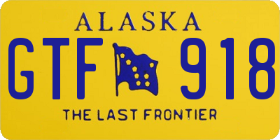 AK license plate GTF918