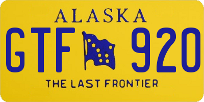 AK license plate GTF920