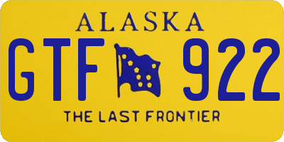 AK license plate GTF922