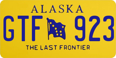 AK license plate GTF923