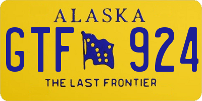 AK license plate GTF924