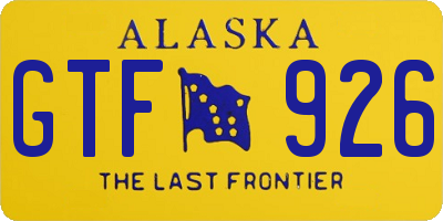 AK license plate GTF926