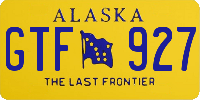 AK license plate GTF927