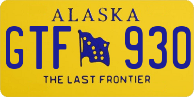 AK license plate GTF930